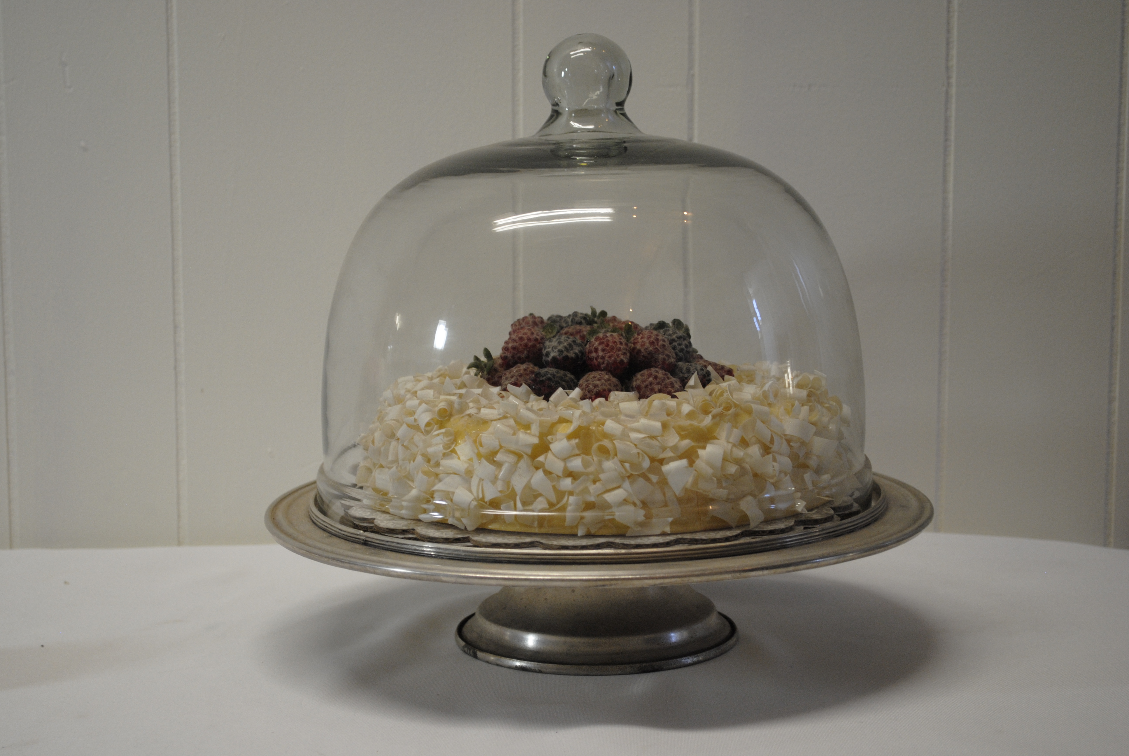 SILVER STAND WITH GLASS DOME