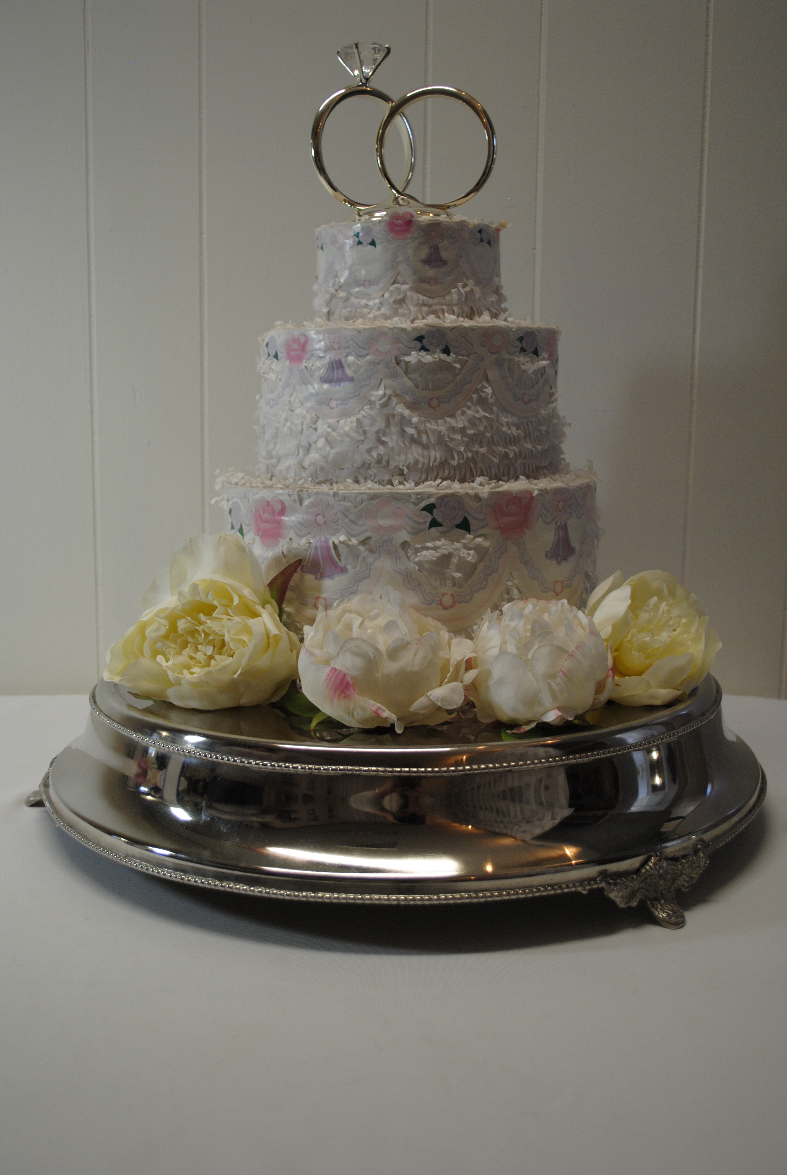 SILVER BASE CAKE STAND .
