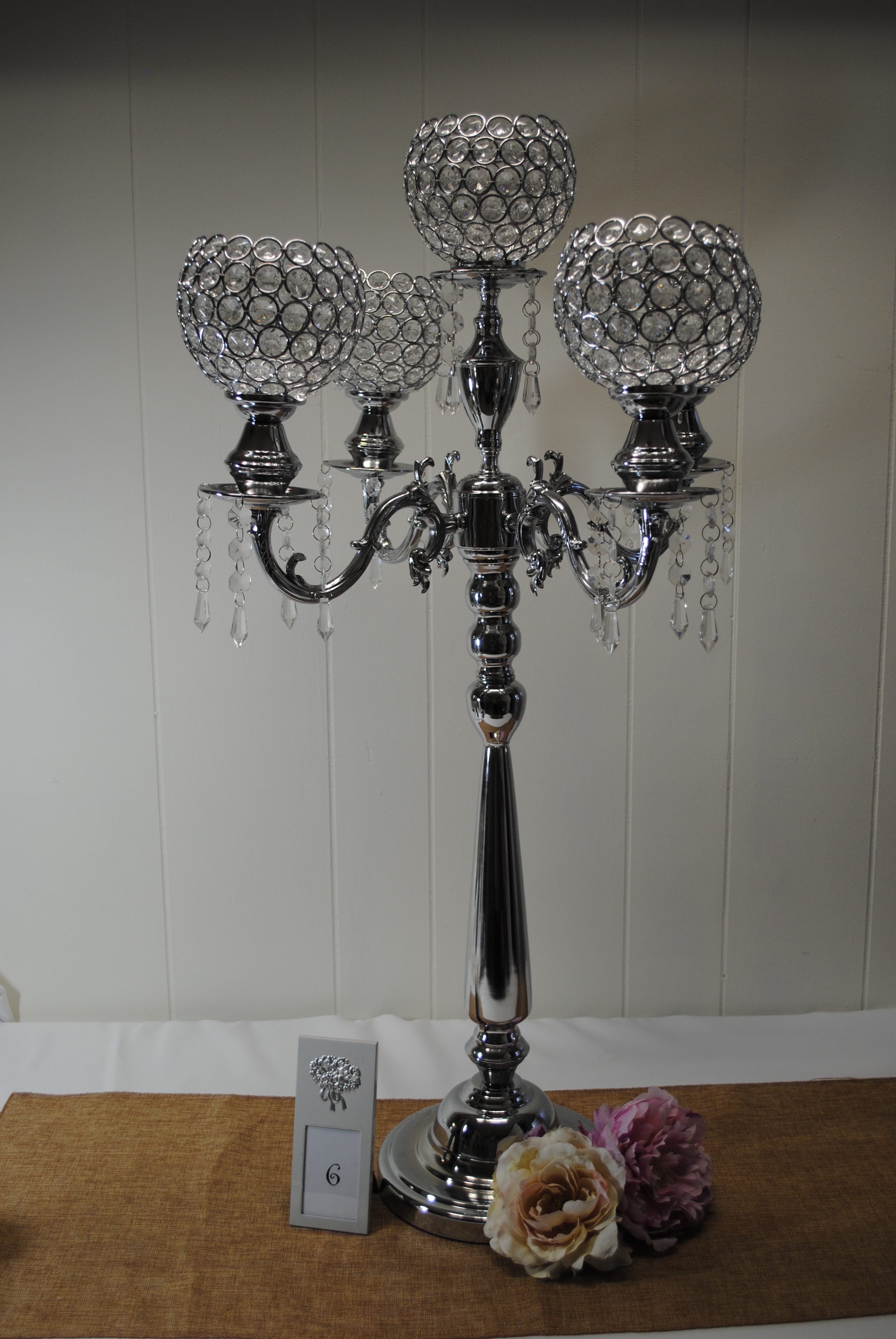 5 BRANCH SILVER WITH DIAMONTI