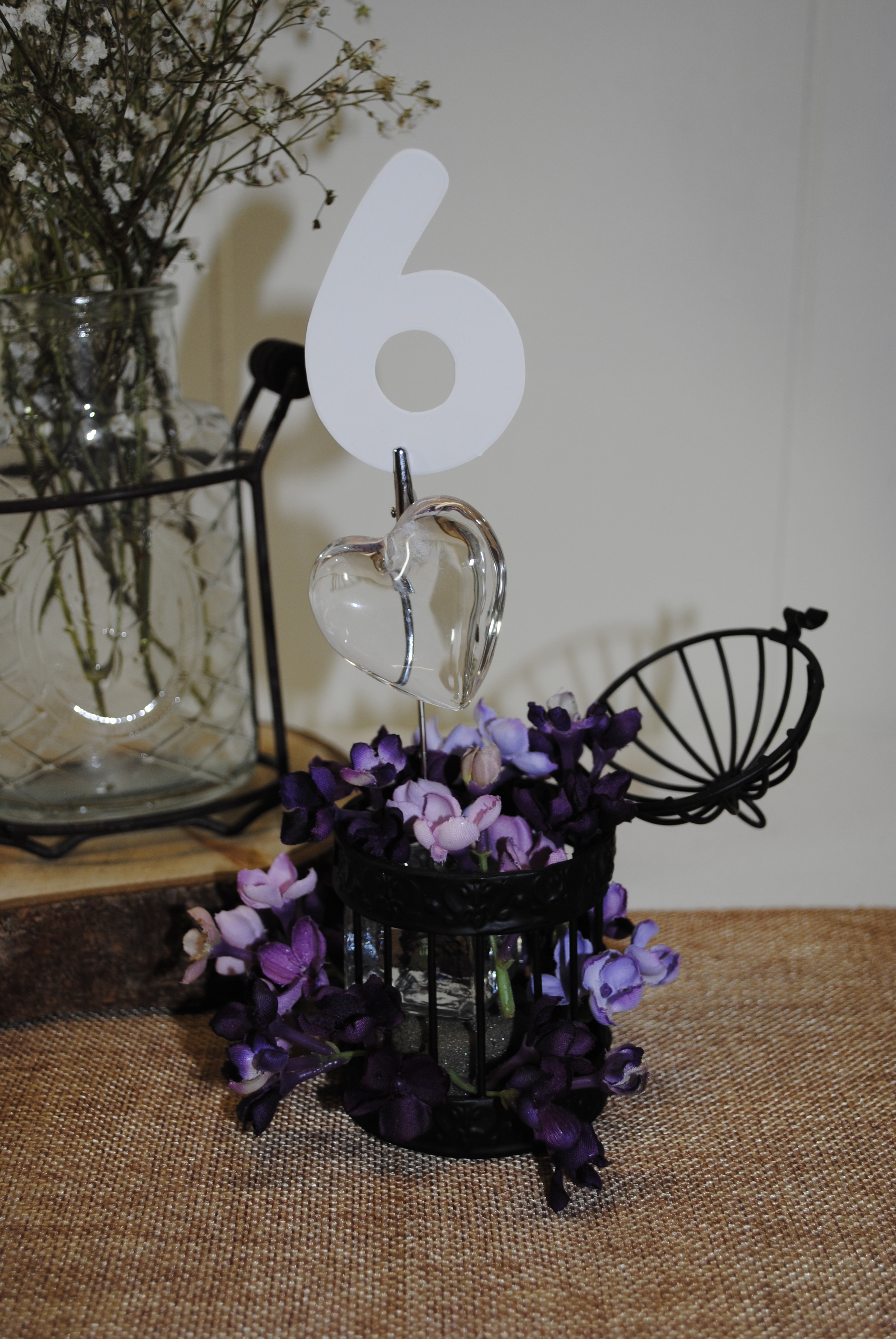 TABLE NUMBERS BIRDCAGE