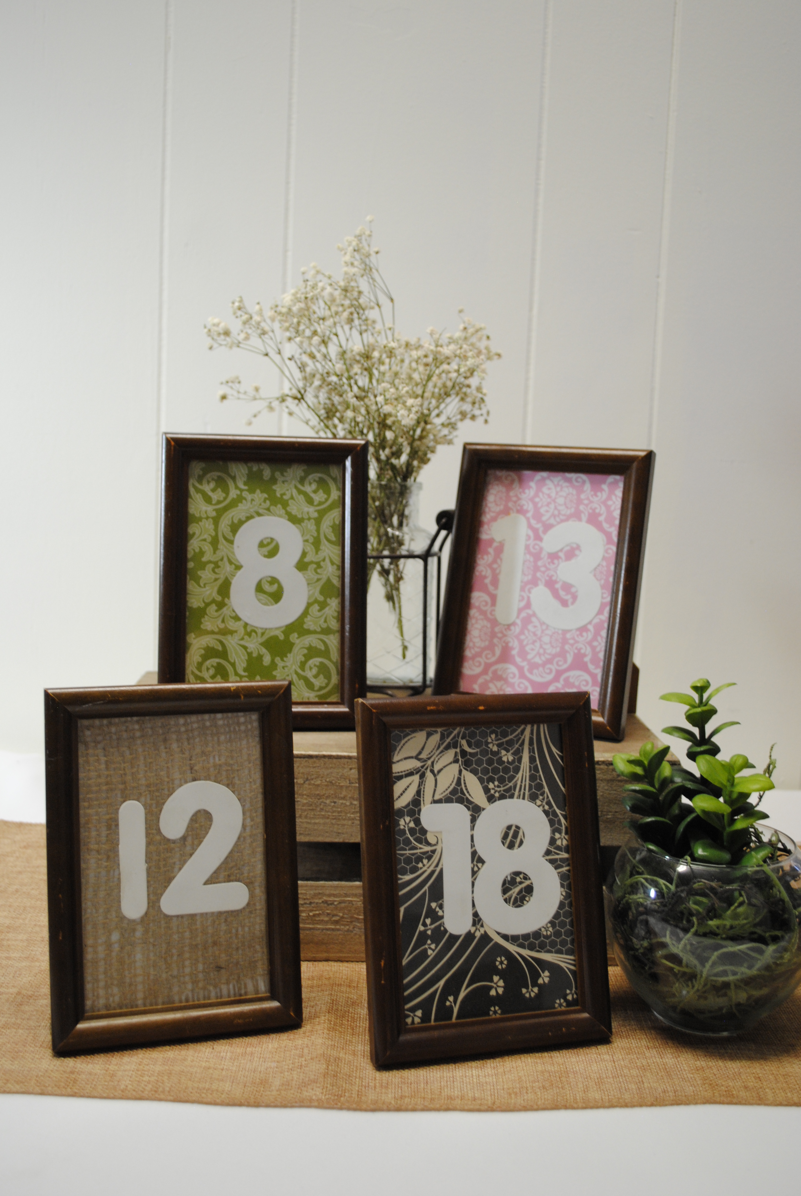 TABLE NUMBERS TIMBER FRAME