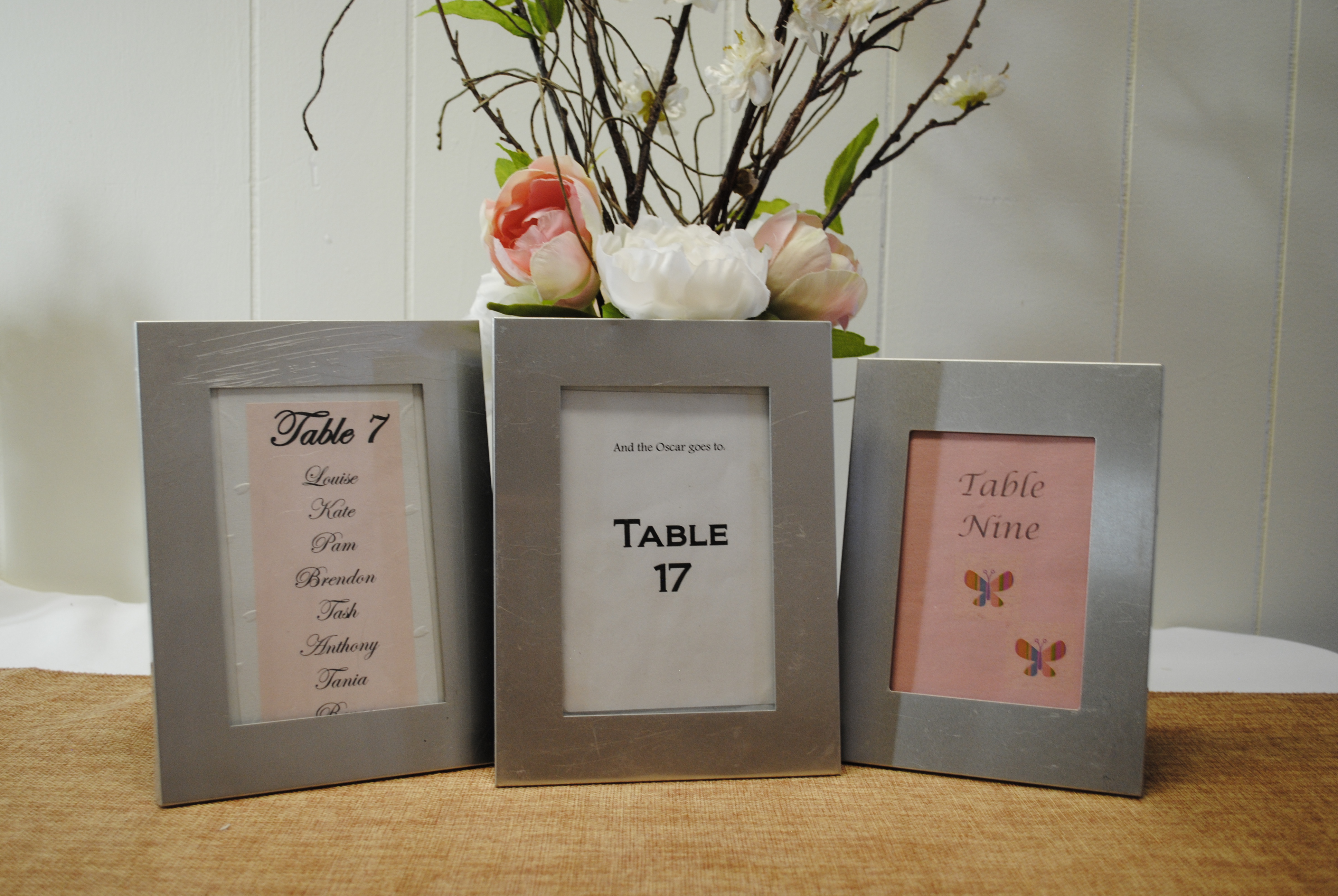 TABLE NUMBERS SILVER